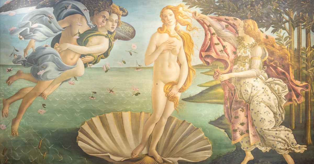 The birth of Venus by Botticelli